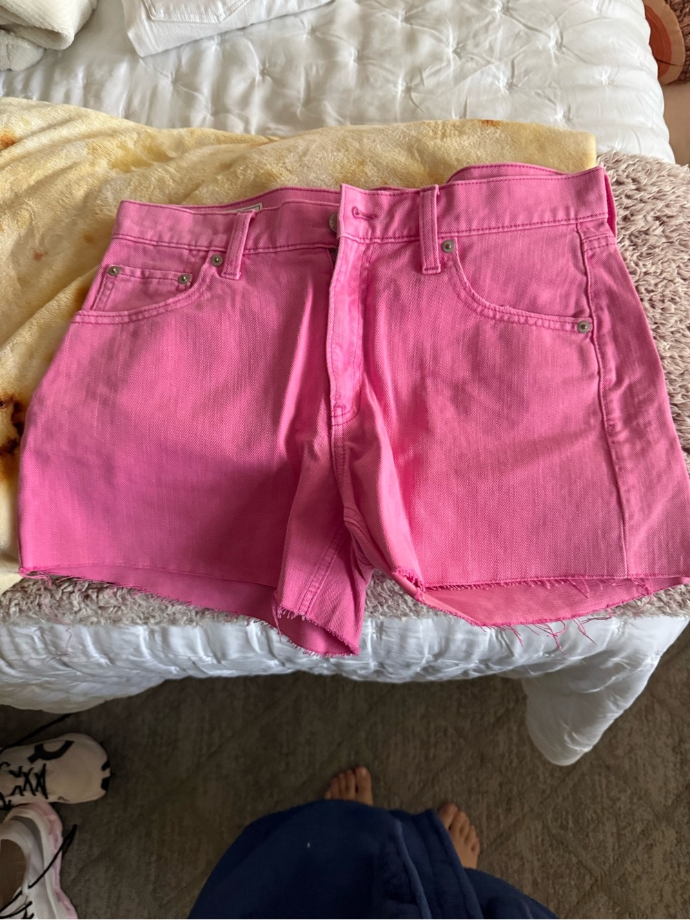 GAP Pink High-Rise Denim Shorts